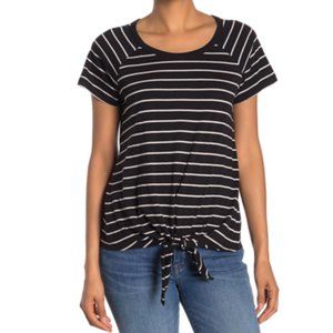 NWT Black Stripe Tie Front Sanctuary T-Shirt (XS)